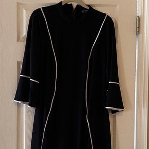 ELOQUII Black Dress with White piping